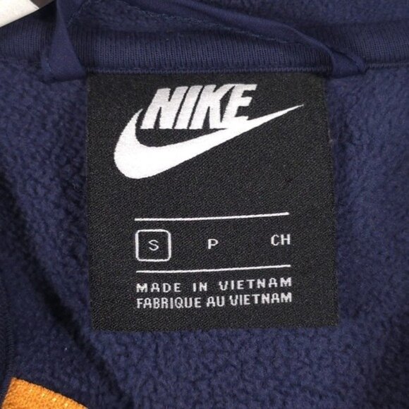 NIKE Polar Fleece Tracksuit Jacket BV3592-410 Blue Orange Zipper‎ Contrast SMALL - Picture 4 of 11